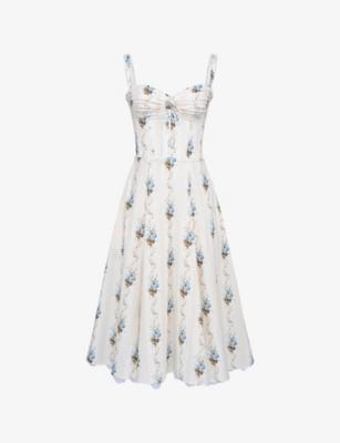 Rosalee Corset Cotton Midi Dress by HOUSE OF CB
