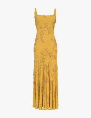 Rosalia Hand-Beaded Woven Maxi Dress by HOUSE OF CB