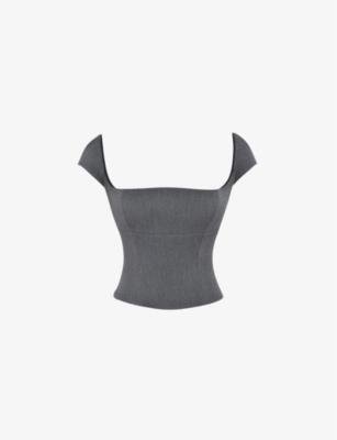 Rowena square-neck stretch-woven top by HOUSE OF CB