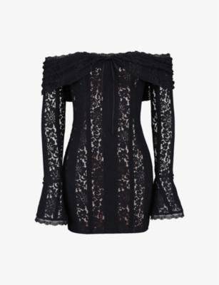 Sadie Off-Shoulder Lace Mini Dress by HOUSE OF CB