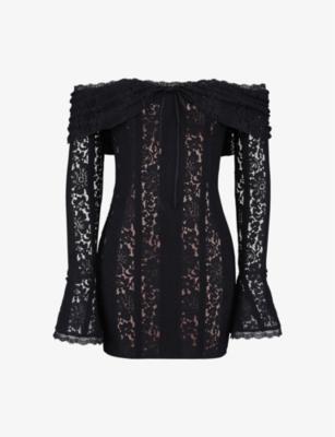 Sadie Off-Shoulder Lace Mini Dress by HOUSE OF CB