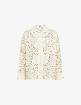 Samah Broderie Anglaise Cotton Shirt by HOUSE OF CB
