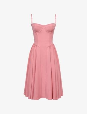 Samaria corseted woven midi dress by HOUSE OF CB