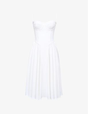Samaria corseted woven midi dress by HOUSE OF CB