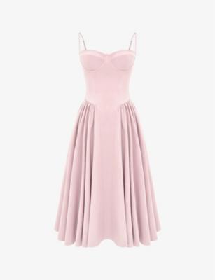 Samaria corseted woven midi dress by HOUSE OF CB