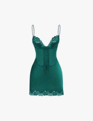 Soraya lace-trimmed satin mini dress by HOUSE OF CB