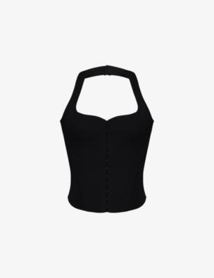 The Halter Neck Stretch-Jersey Corset Top by HOUSE OF CB