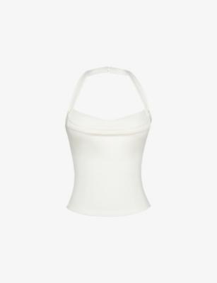 The Peekaboo Halterneck Stretch-Woven Top by HOUSE OF CB