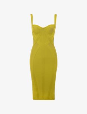 The Sculpt Halter-Neck Bandage Stretch-Woven Midi Dress by HOUSE OF CB