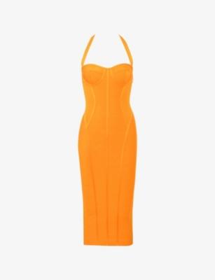 The Supermodel Halter-Neck Bandage Stretch-Woven Mini Dress by HOUSE OF CB