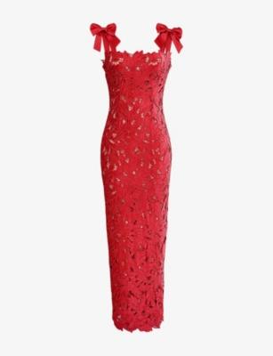 Tiff Velvet Lace Maxi Dress by HOUSE OF CB