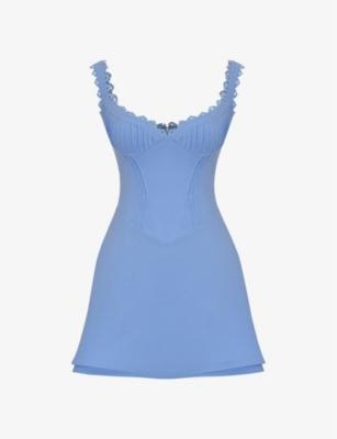 Tilly corset-bodice linen-blend mini dress by HOUSE OF CB