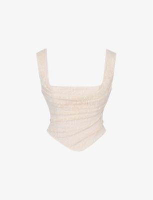 Una corseted stretch-woven top by HOUSE OF CB