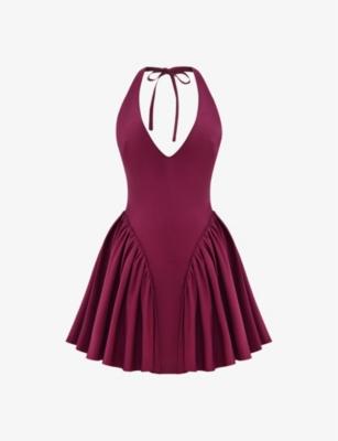 Valentia plunge-neck stretch-cotton mini dress by HOUSE OF CB
