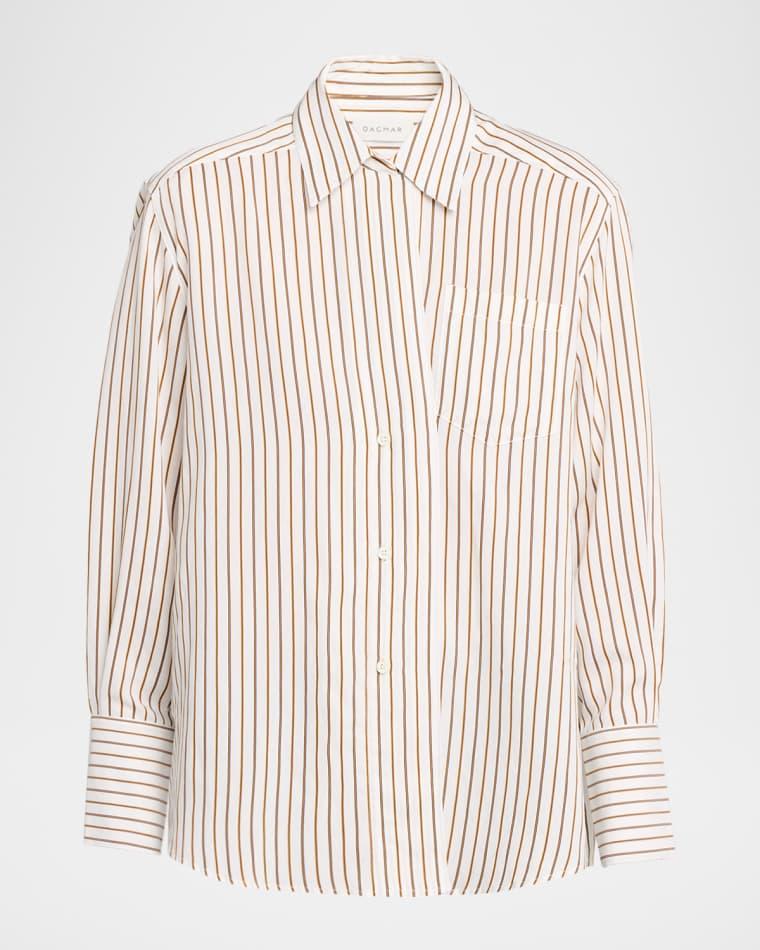 Asymmetric Fluid Stripe Shirt by HOUSE OF DAGMAR