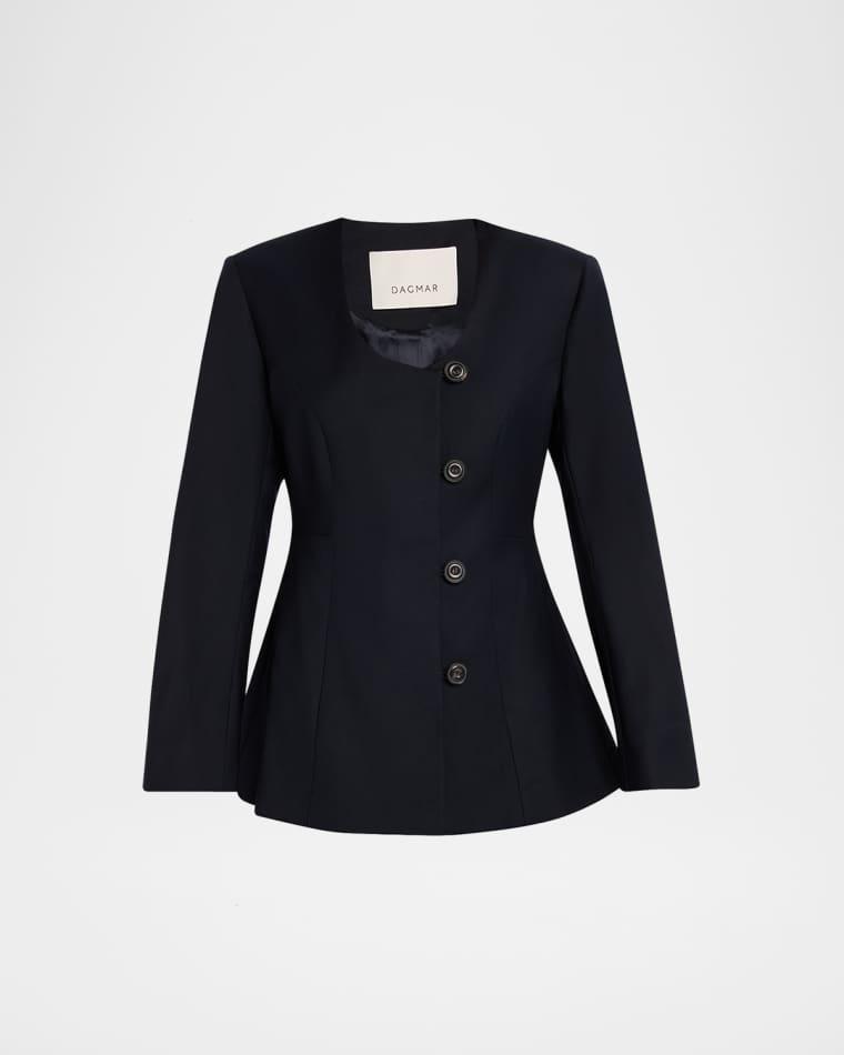 Collarless Sculpted Blazer by HOUSE OF DAGMAR