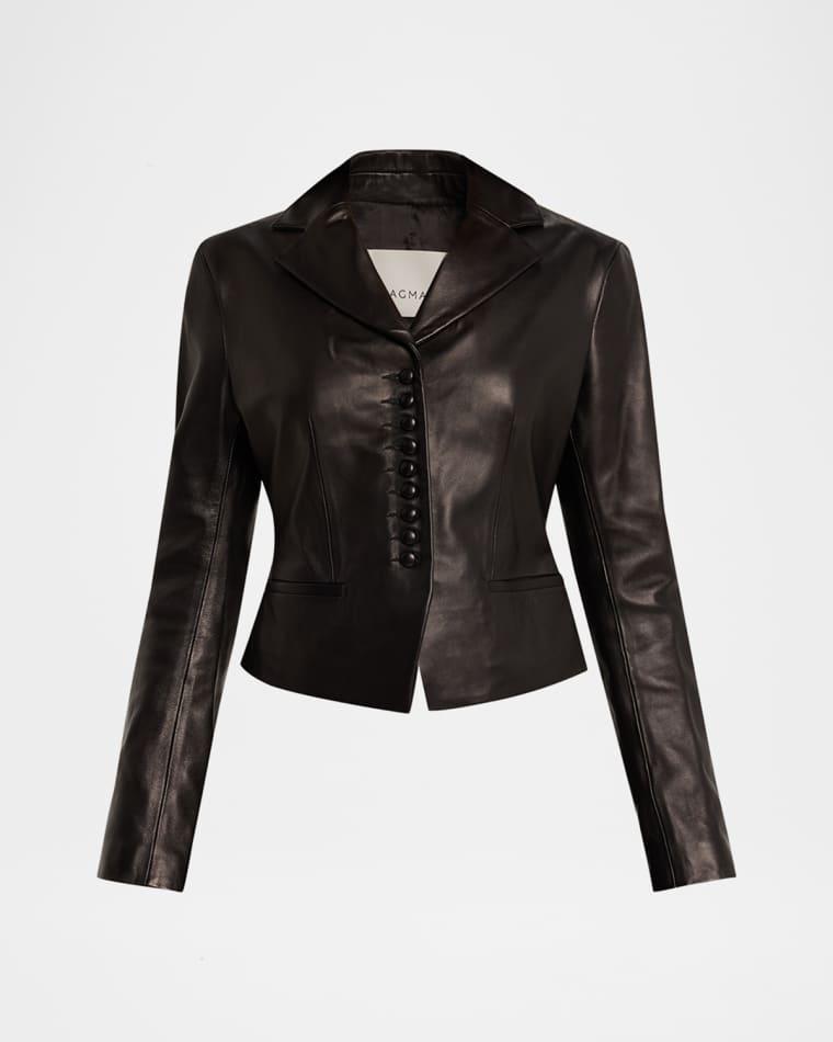 Slim Lambskin Leather Blazer by HOUSE OF DAGMAR