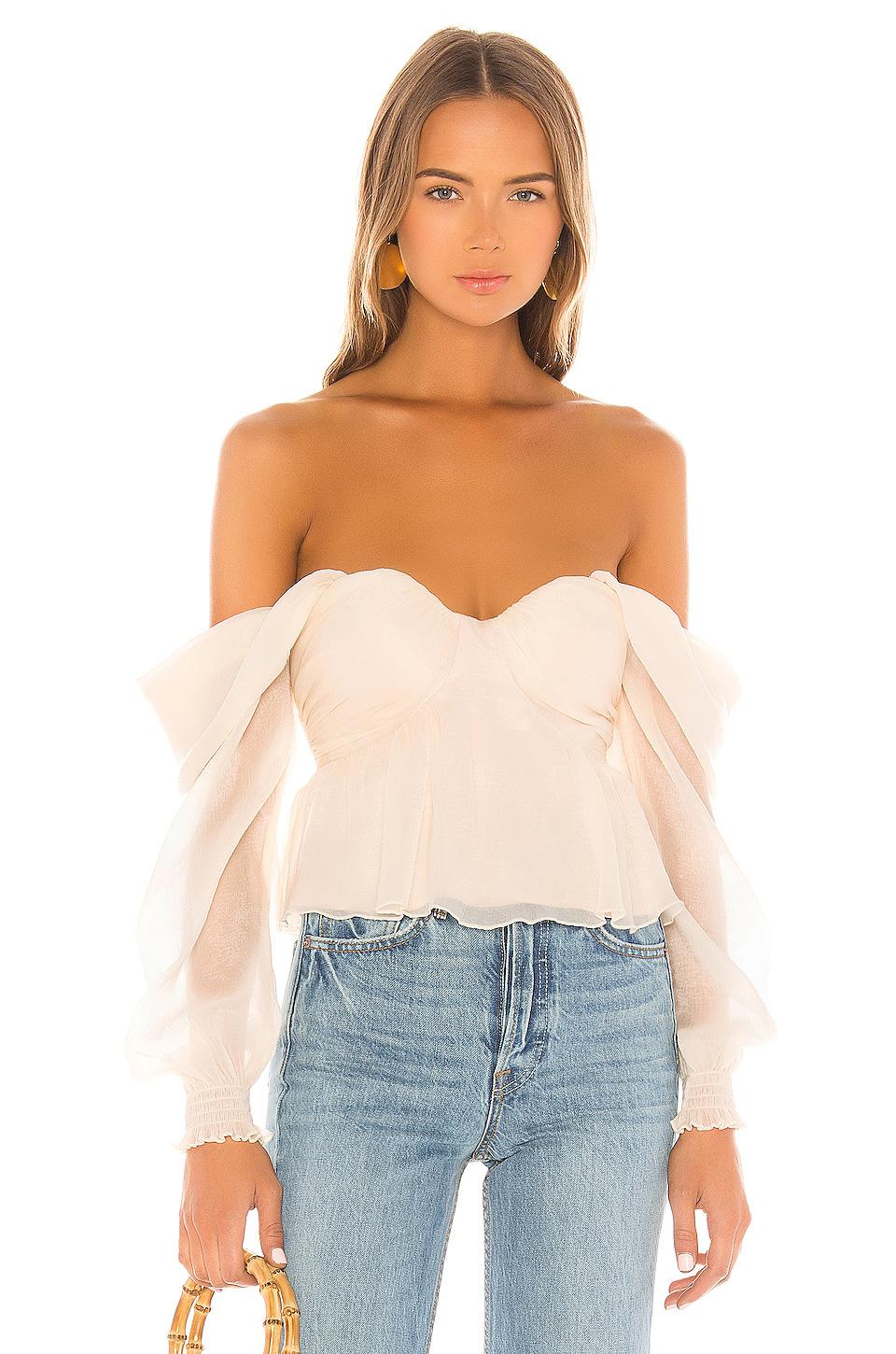House of Harlow 1960 X REVOLVE Burna Blouse in Ivory by HOUSE OF HARLOW 1960