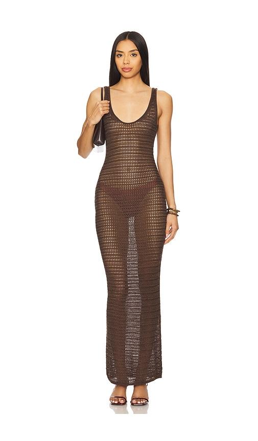 House of Harlow 1960 x REVOLVE Emilee Maxi Knit Dress in Chocolate by HOUSE OF HARLOW 1960