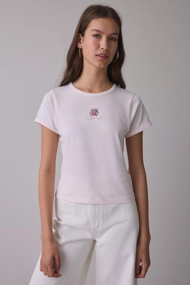 House Of Sunny I'm Just A Girl Embroidered Graphic Baby Tee by HOUSE OF SUNNY