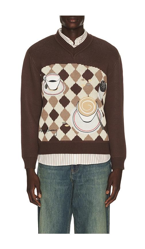 House of Sunny Daily Grind Knit Sweater in Brown by HOUSE OF SUNNY