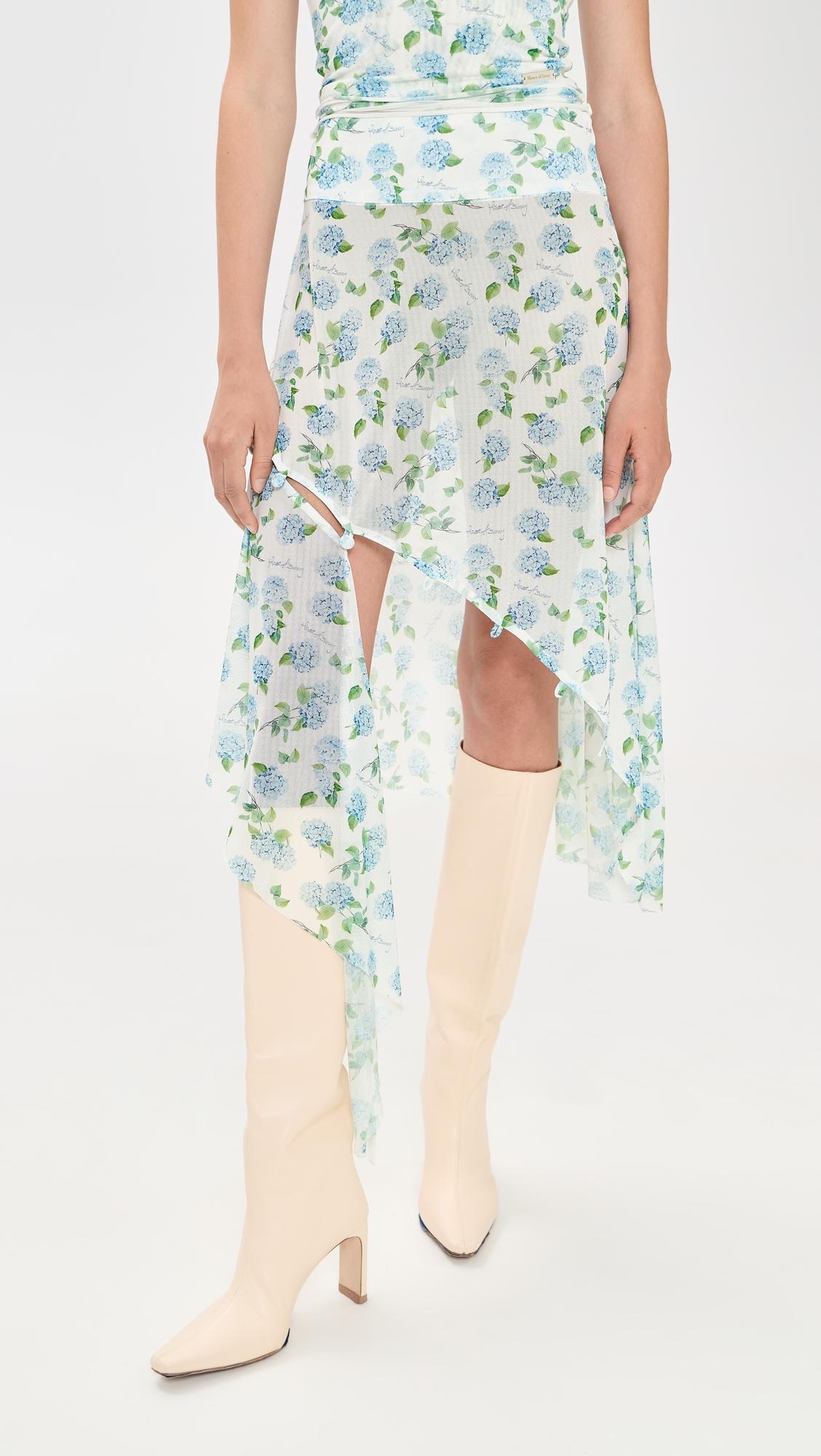 Hydrangea Asymmetric Mesh Skirt by HOUSE OF SUNNY