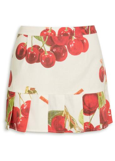 The Cherry Pleat cotton-blend mini skirt by HOUSE OF SUNNY