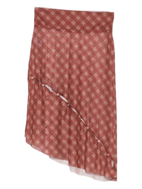button-detail plaid skirt by HOUSE OF SUNNY
