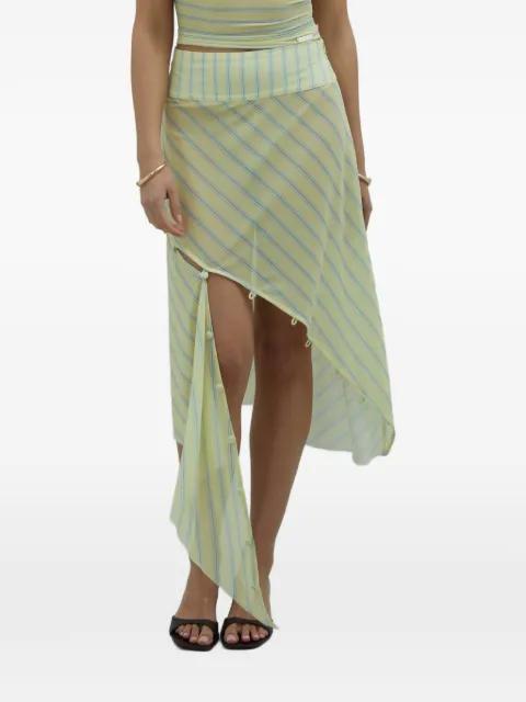striped-pattern asymmetric skirt by HOUSE OF SUNNY