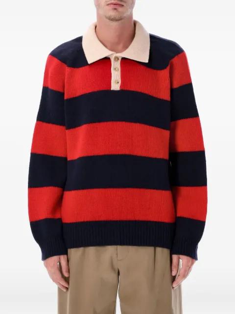 striped collared knitwear by HOWLIN'