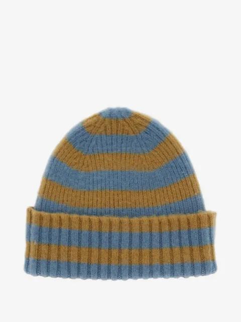 striped-pattern wool beanie hat by HOWLIN'