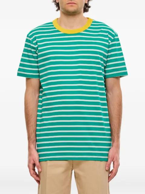 striped-print crew-neck T-shirt by HOWLIN'