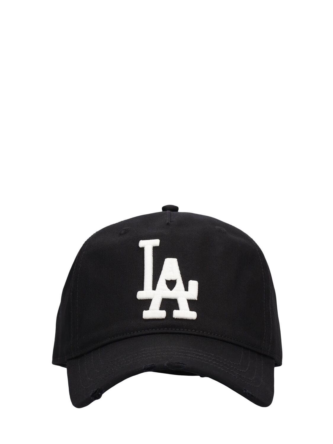 Embroidered La Logo Cotton Baseball Cap by HTC LOS ANGELES