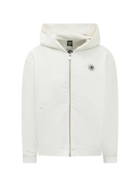 Sun-embellished zip-up hoodie by HTC LOS ANGELES