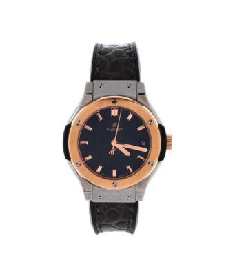 Classic Fusion Automatic Watch in Titanium with Rose Gold and Alligator 33mm by  HUBLOT