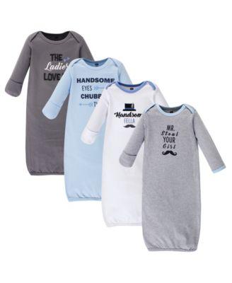 Baby Boys Hudson Four-Piece Set of Interlock Gowns by HUDSON BABY