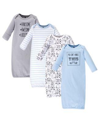 Baby Boys Hudson Four-Piece Set of Interlock Gowns by HUDSON BABY