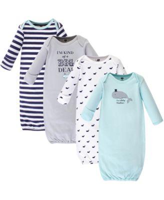 Baby Boys Hudson Four-Piece Set of Interlock Gowns by HUDSON BABY