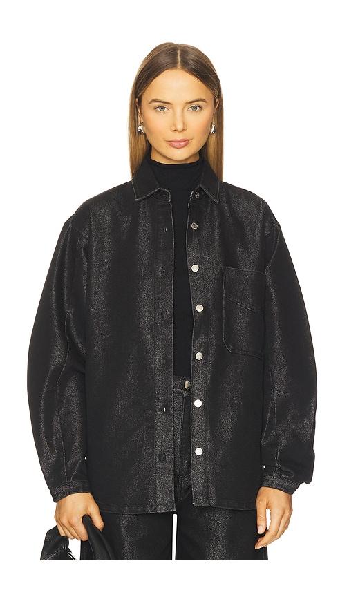Hudson Jeans Barrel Shacket in Black by HUDSON JEANS