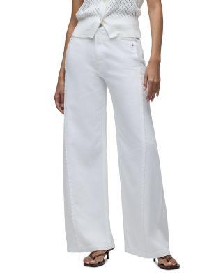 Jodie High Rise Loose Fit Wide Leg Jeans in White by HUDSON JEANS