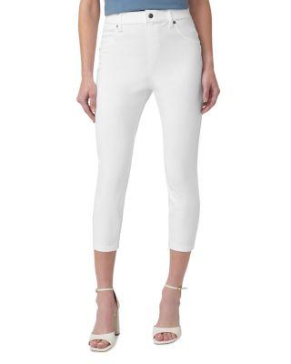 High Rise Ultra Soft Denim Capri Leggings in Medium Wash by HUE