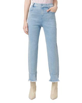 Ruffle Hem Denim Skimmer Pants by HUE