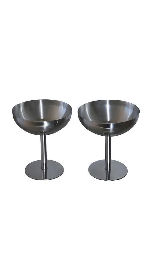 HueGah Home Delilah Coupe Set in Metallic Silver by HUEGAH HOME