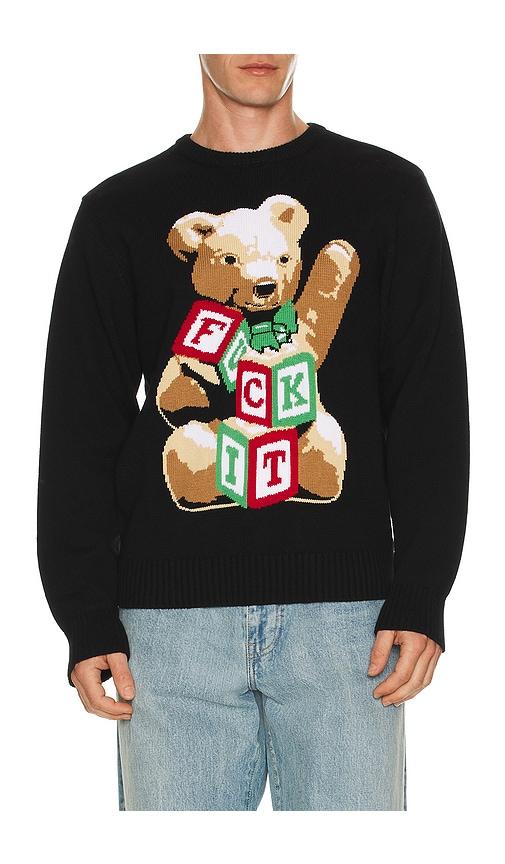 HUF Gift Bear Intarsia Sweater in Black by HUF