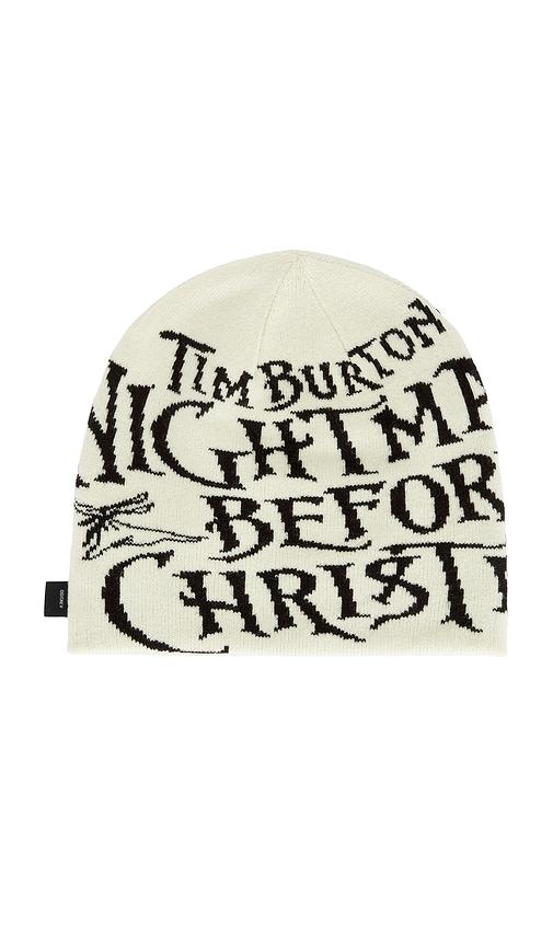 HUF x The Nightmare Before Christmas Nightmare Reverse Skull Beanie in Cream by HUF
