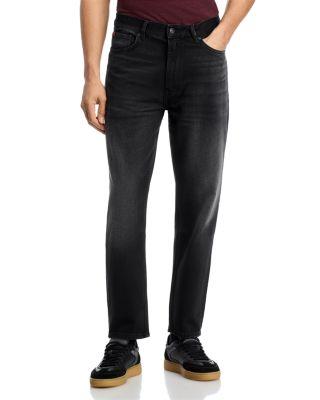 838 Relaxed Tapered Fit Jeans in Dark Gray by HUGO BOSS