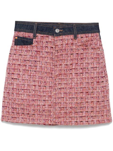 A-line denim-trim mini skirt by HUGO BOSS