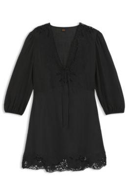 A-line dress with embroidered details by HUGO BOSS