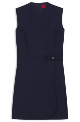 A-line dress with logo bow detail by HUGO BOSS