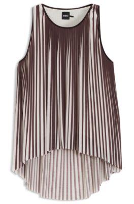 A-line top with two-tone pliss&eacute; pleats by HUGO BOSS